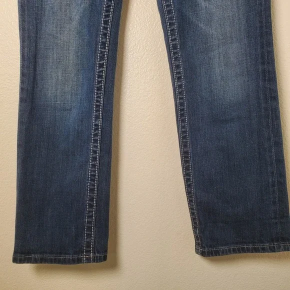 Miss Me Capri Cropped Jeans in Stretch Denim Roses Rhinestones Size 27 - Picture 10 of 14